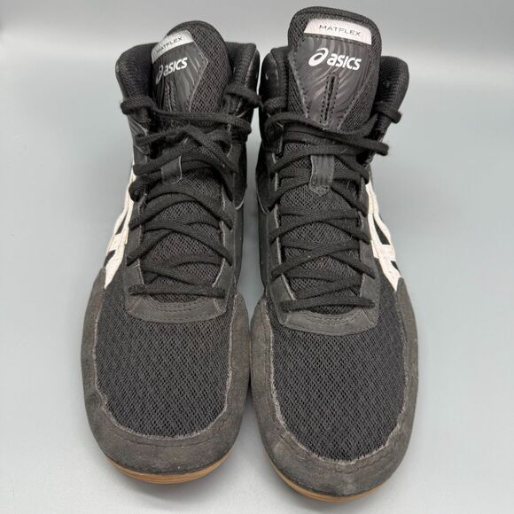 ASICS Matflex 7 Men\'s 11.5 Black White Lace-Up Boxing Wrestling Shoes Mid Top main image 6